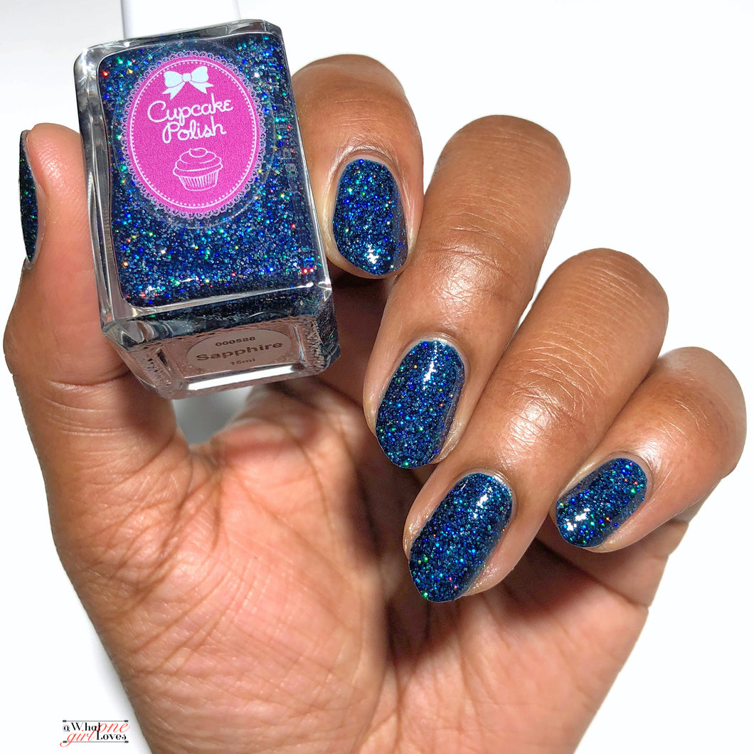 Sapphire - Holographic Glitter Indie Nail Polish by Cupcake Polish